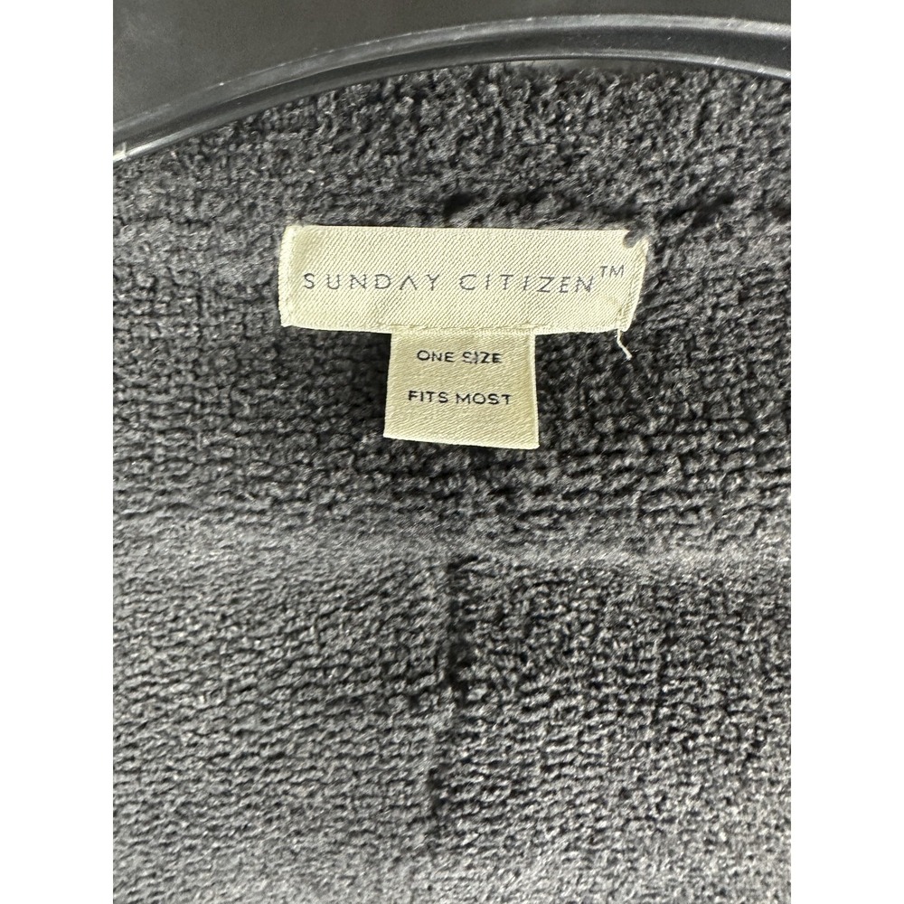 Sunday Citizen Pocket Poncho Wrap OSFM Charcoal Gray Chenille Loungewear Cozy - Picture 5 of 10